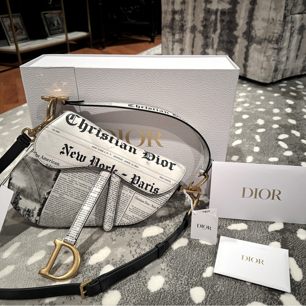 Christian Dior BRAND NEW SOLD OUT! Dior Newspaper saddle bag. 100% authentic